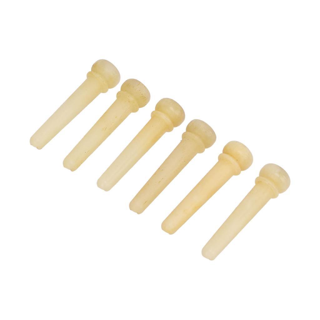 6Pcs Guitar Pegs Simple Replacement Excellent Workmanship Natural Colors Guitar Bridge Pins for Folk Guitar Ukulele(BF