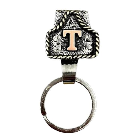 Vintage Letter Keychain Western Cowboy Style A to Z 26 Capital Letters Key Ring Metal Alphabet Key Holder Belt Bag Hanging Decoration Pendant