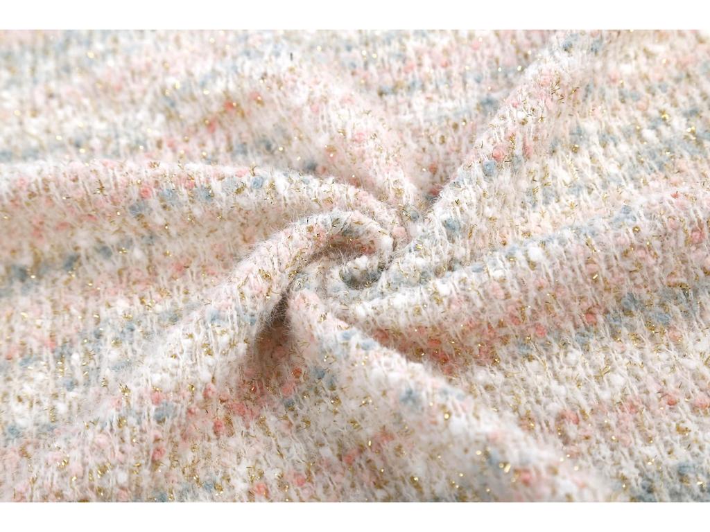 Thick Needle-Dyed Hydrangea Knit Fabric: 2024 Autumn/Winter Colorful Small Fragrance Style Fabric