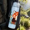1PC Floral Red Panda 750ml Color Plastic Sports Water Bottle Leakproof Flip Straw Lid Suitable for Sports Office Home Use