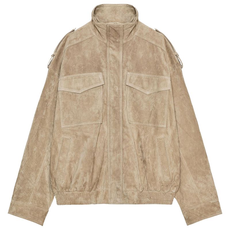 Zaprha 2025 Autumn New All-Match Suede Texture Shoulder Strap Long sleeve Leather Outerwear 4341770