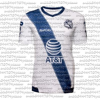 Novedad 19-20 Camiseta de Local Club Puebla Hombres Mujeres Jóvenes Adultos Transpirable Secado Rápido Ropa de Entrenamiento Uniforme