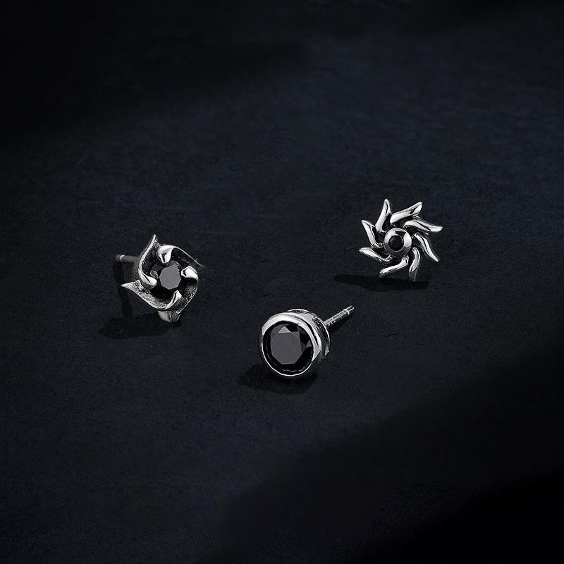 

Simple Daily Punk Street Sun Windmill Earrings Fashionable Design Personalized Men s and Women s Jewelry Party Gifts сірий