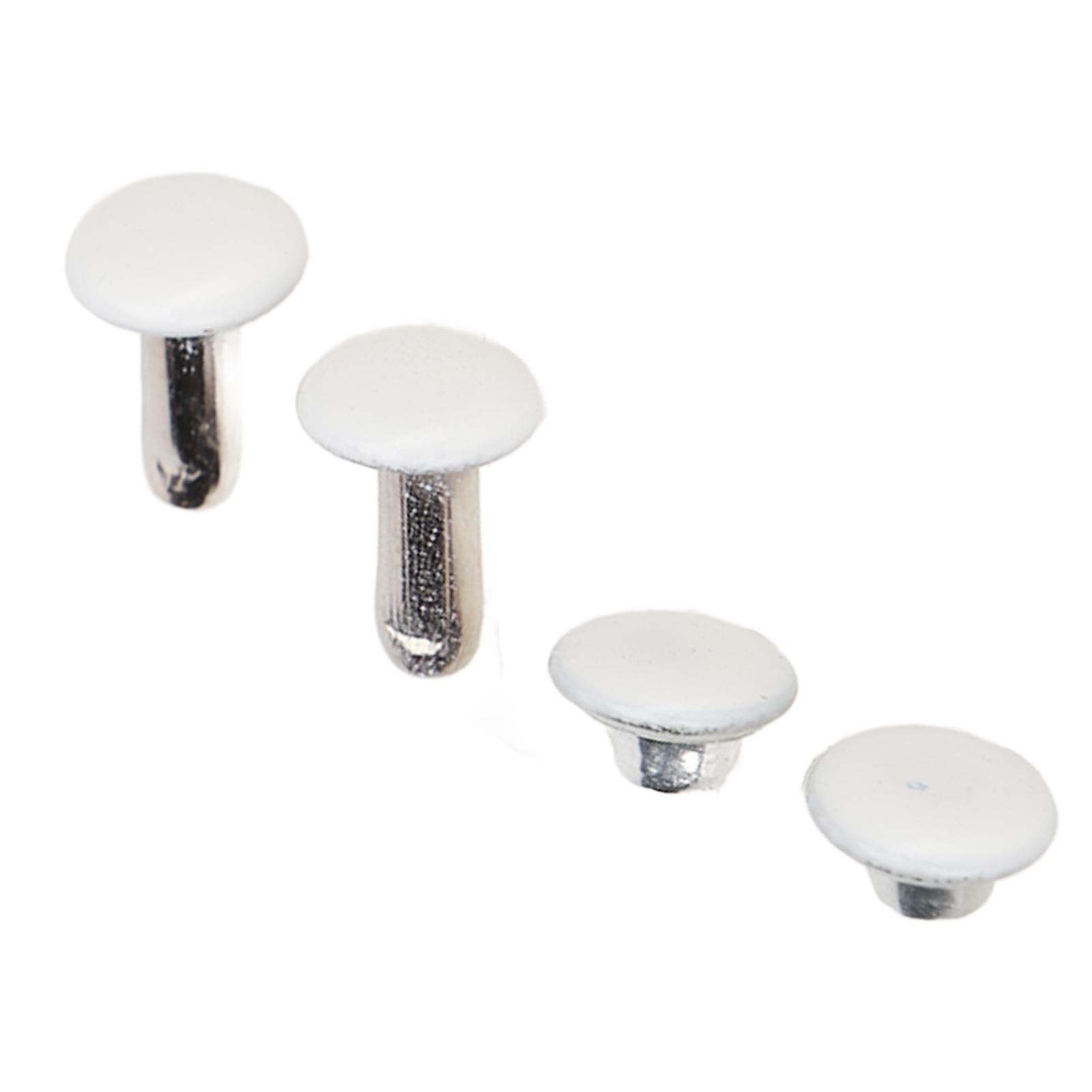 

500 комплектов кожаных заклепок 6x8 мм железные белые круглые самодельные заклепки с двойным покрытием кожаные гвоздики