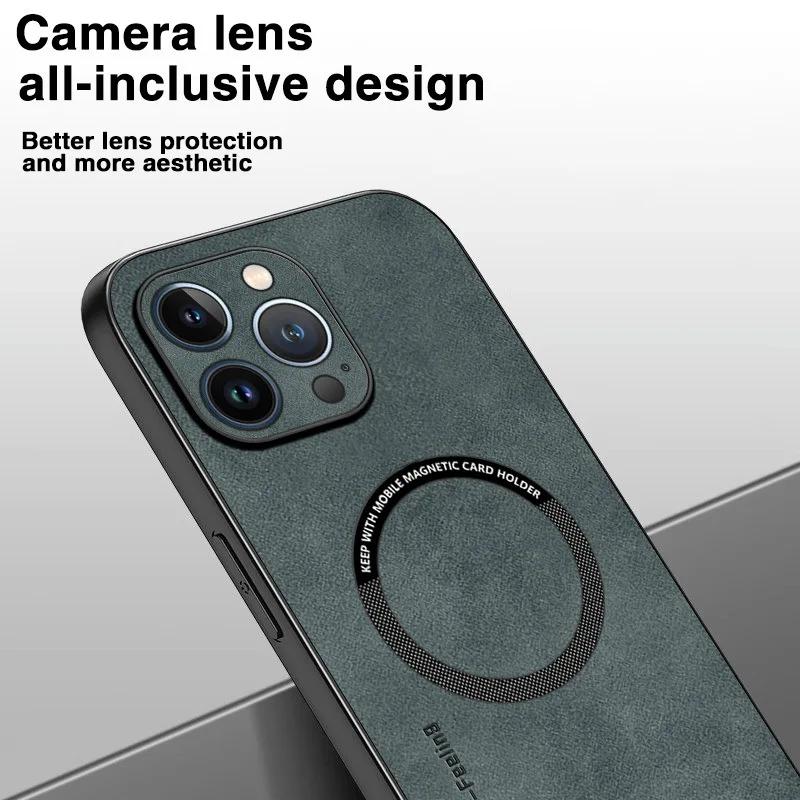 For iphone 15 Pro Max Luxury PU Leather Magnetic Case for iPhone 15 14 13 12 11 Pro Max Soft Protective Cover For 14 15 Plus