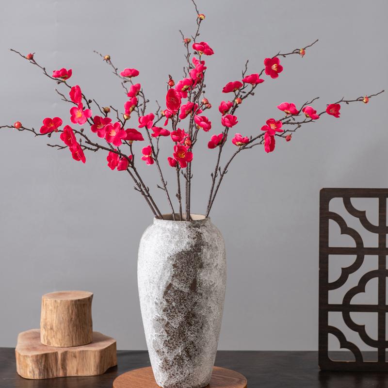 1/5pcs Artificial Flowers Spring Plum Blossom Peach Branch Silk Flowers Home Wedding Party Decorations Festival Wreath Accessory