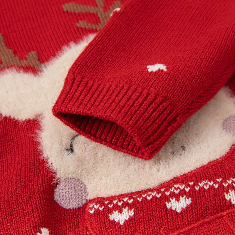 DAVE&BELLA Kids' Red Christmas Knit Sweater