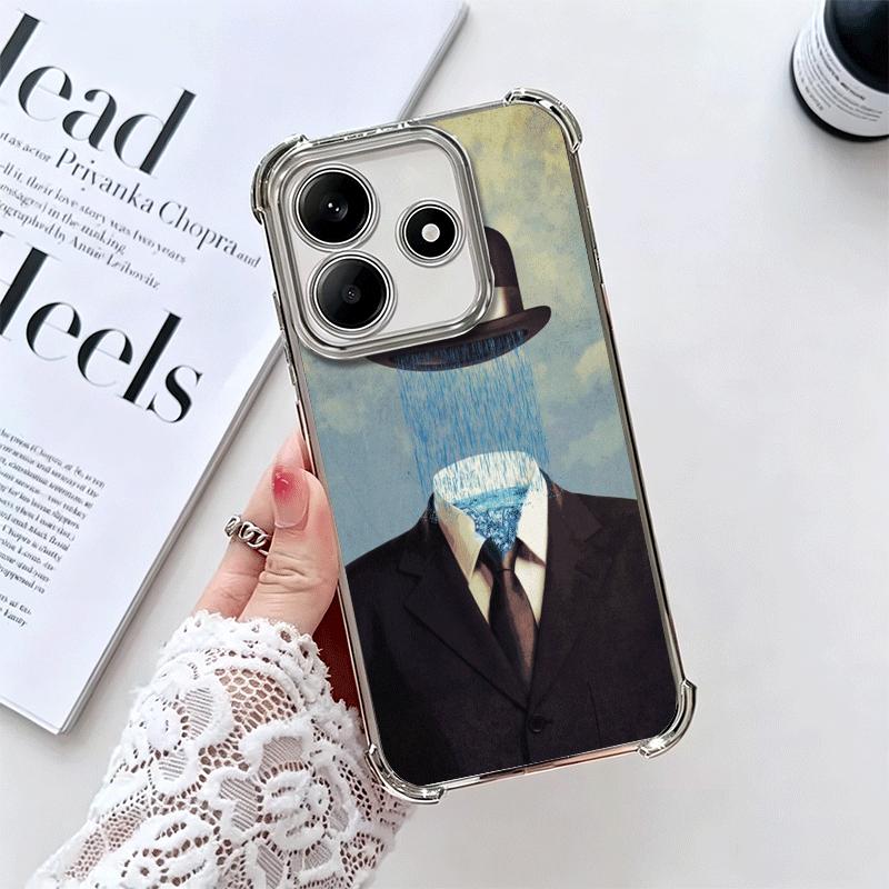 

Rene Magritte Art Soft Phone Case For Xiaomi Redmi Note 14 15 Pro Plus 13 12 11S 11T 5G 10 9S 9 Plating Anti-Fall Fundas Redmi Note14ProPlus