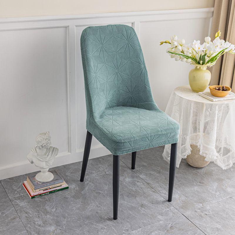 Curved Chair Cover Simple Dining Chair Cover Household Dining Table Chair Cover Elastic Anti-Grab Stool Cover