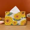 Sunflower Landscape Tissue Box Holder for Home, Dining Table, and Car