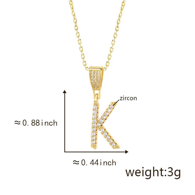 Gold Plated Crystal Initial Letter Necklace Personalized Dainty Name Pendant Jewelry