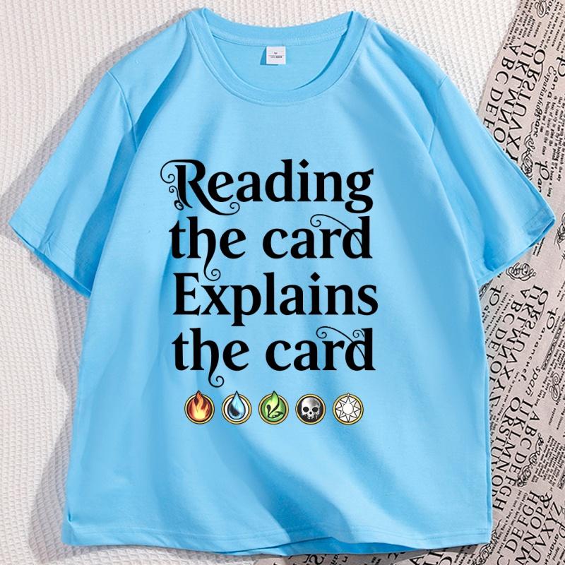 

Reading The Card TShirt Funny Gamer T Shirt Men Women Loose Printed Graphic Tees Soft Short Sleeve Man Tshirt Streetwear 4XL