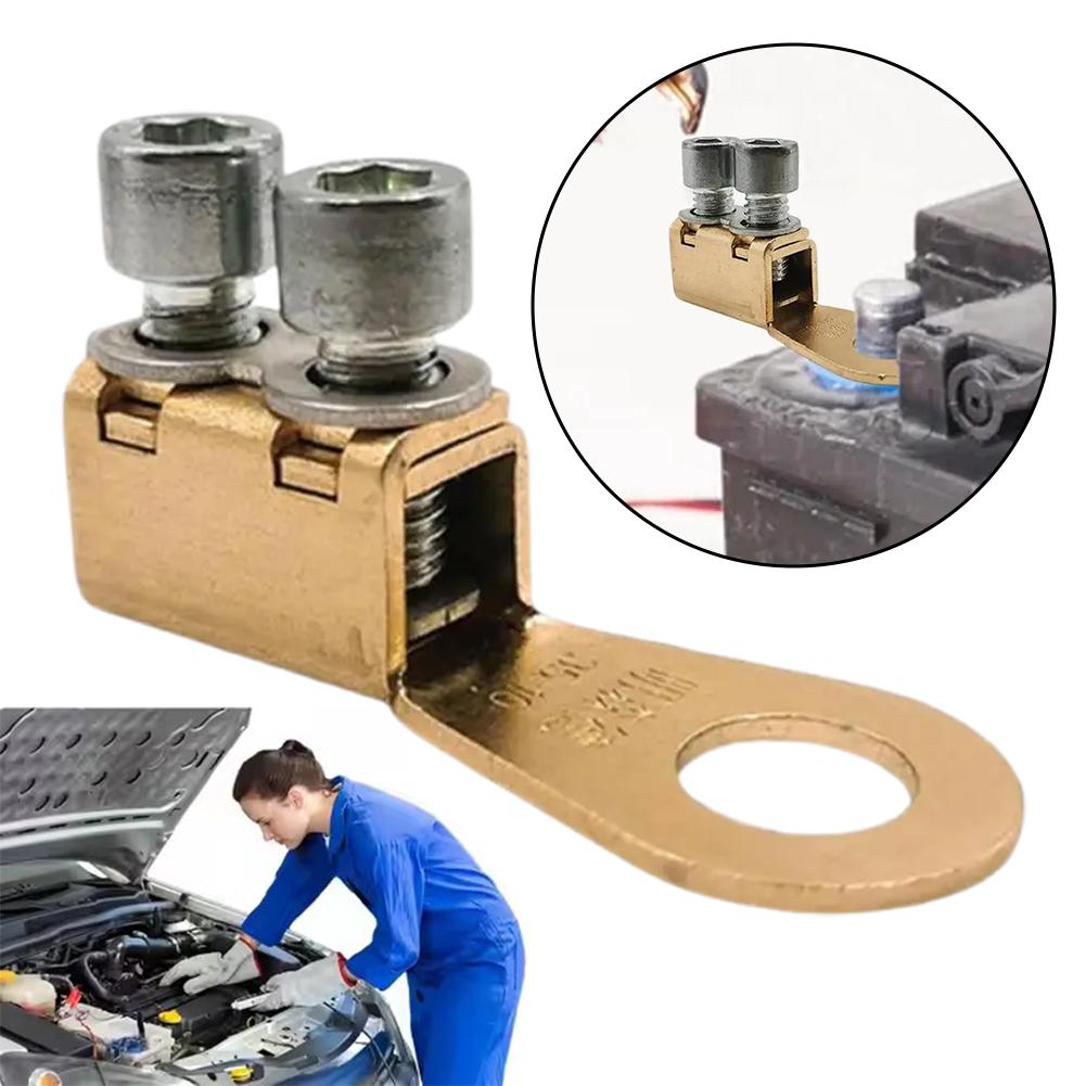 Car Battery Terminal Blocks Pure Copper Cable Ends Block Clip Post Wear-Resistant Junction Battery Terminals Car Accessorie C7B9