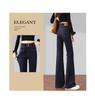 Women's High-Waisted Micro-Flare Jeans - Velvet-Lined, Slim-Fit, Body-Shaping for Petite Frames, Perfect for Autumn and Winter.