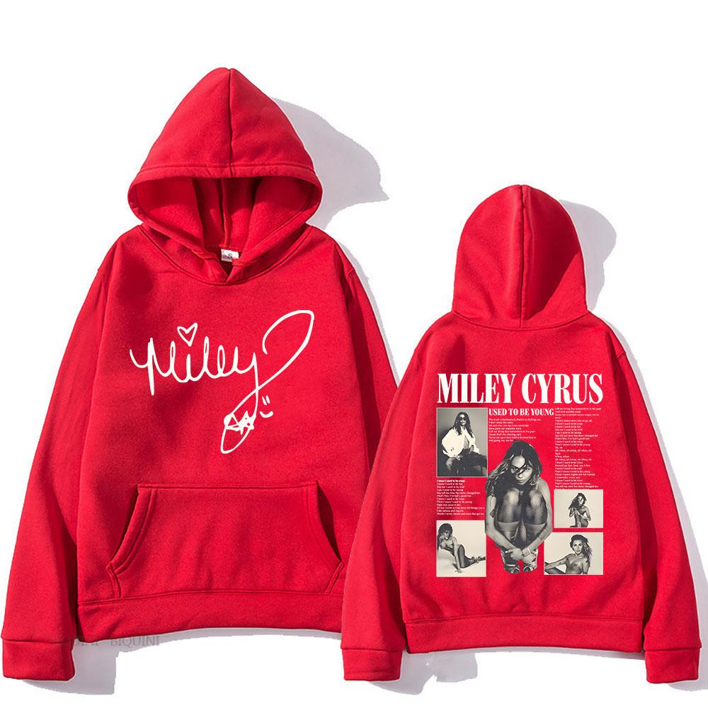 Singer Miley Cyrus Hoodies Long Sleeve Casual Hooded Sweatshirts Hip Hop Graphic Printing Pullovers Hooded Sudaderas Mens