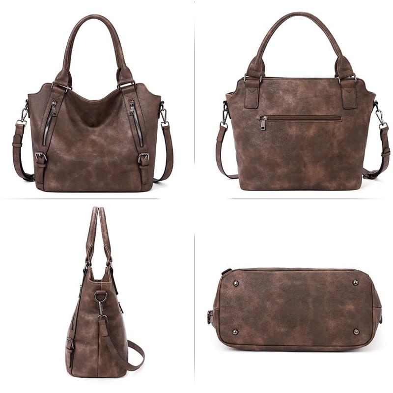 Damen Veganes Leder Laptop-Tote-Bag, Große Kapazität Schulter-Hobo-Tasche, Trendige Vielseitige Tägliche Pendler-Arbeitstasche