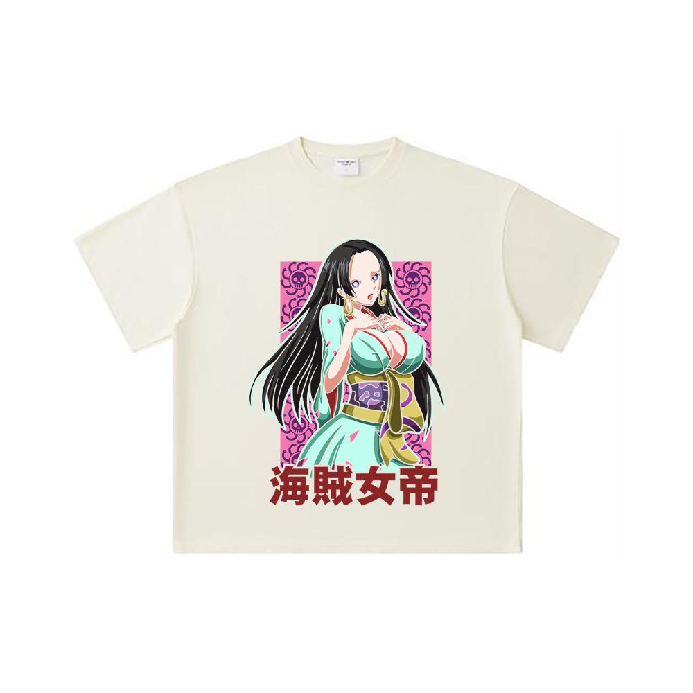 260 GSM Double Yarn 32 Count 100% Cotton One Piece V68 Boa Waifu Print Unisex Heavy Cotton T Shirt