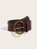 Rivet Leather Punkinspired Belt With Double Row Stitching Urban Style Outfits