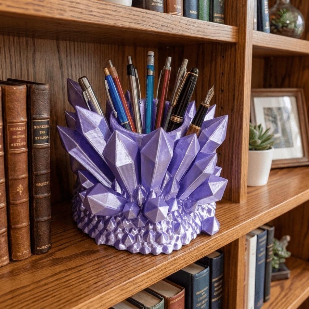 Creative 3D Printed Pen Stand Plastic Desktop Organizer Sweet Style Makeup Brush Storage Box Girl