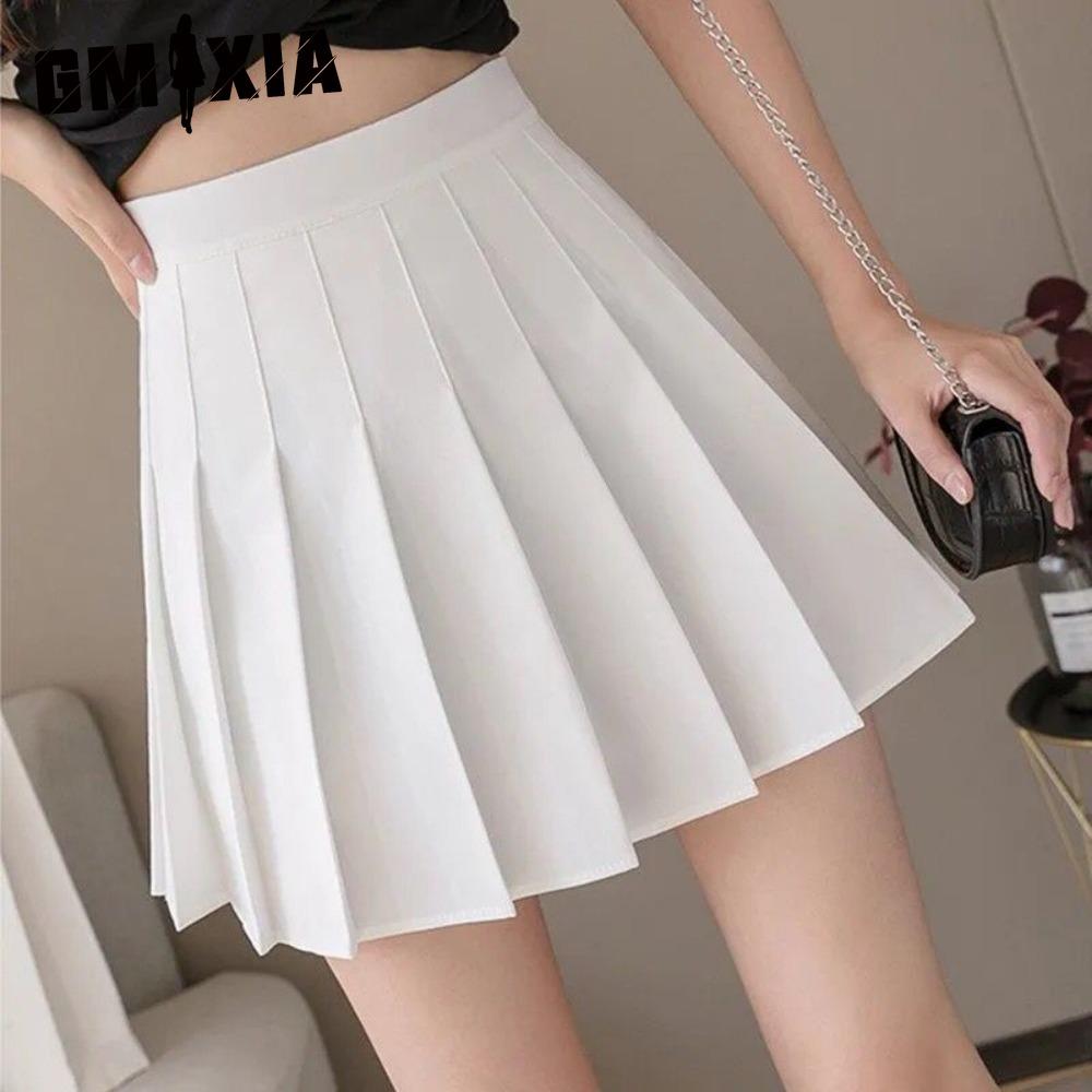 GMXIA Women's Fashion Casual Solid Color Print Summer Spring Skirt