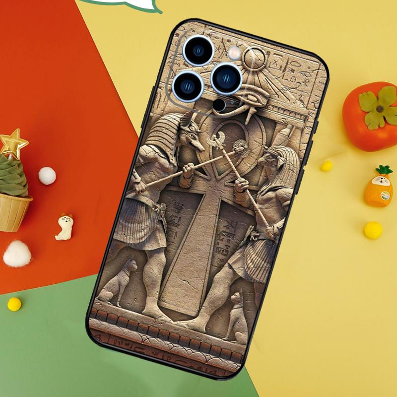 

Egypt Pharaoh Mural Phone Case For iPhone 17 Pro Max 16 15 13 12 11 14 Pro Max Plus 12 13 Mini 16e 17 Air Cover iPhone 16