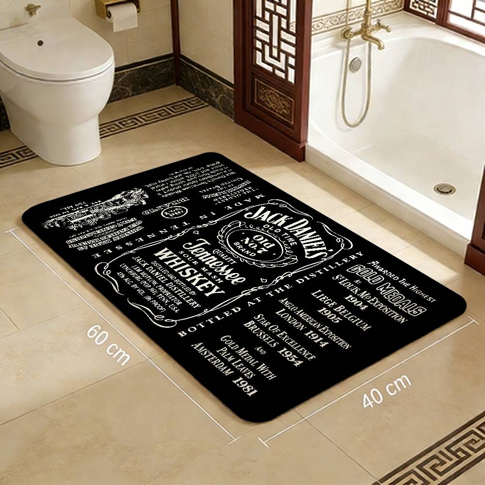 

J-Jack-Daniels Whisky Pattern Hallway Carpet Washable Non-Slip Living Room Sofa Chairs Area Mat Kitchen Doormat Area Rug 40cm x 60cm