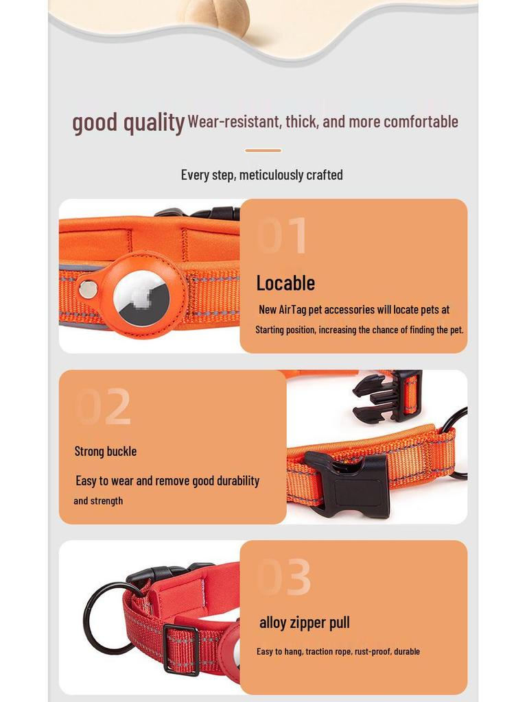 24h Delivery Pet Tracking Collar with Apple AirTag for Dogs - Anti-Lost Device