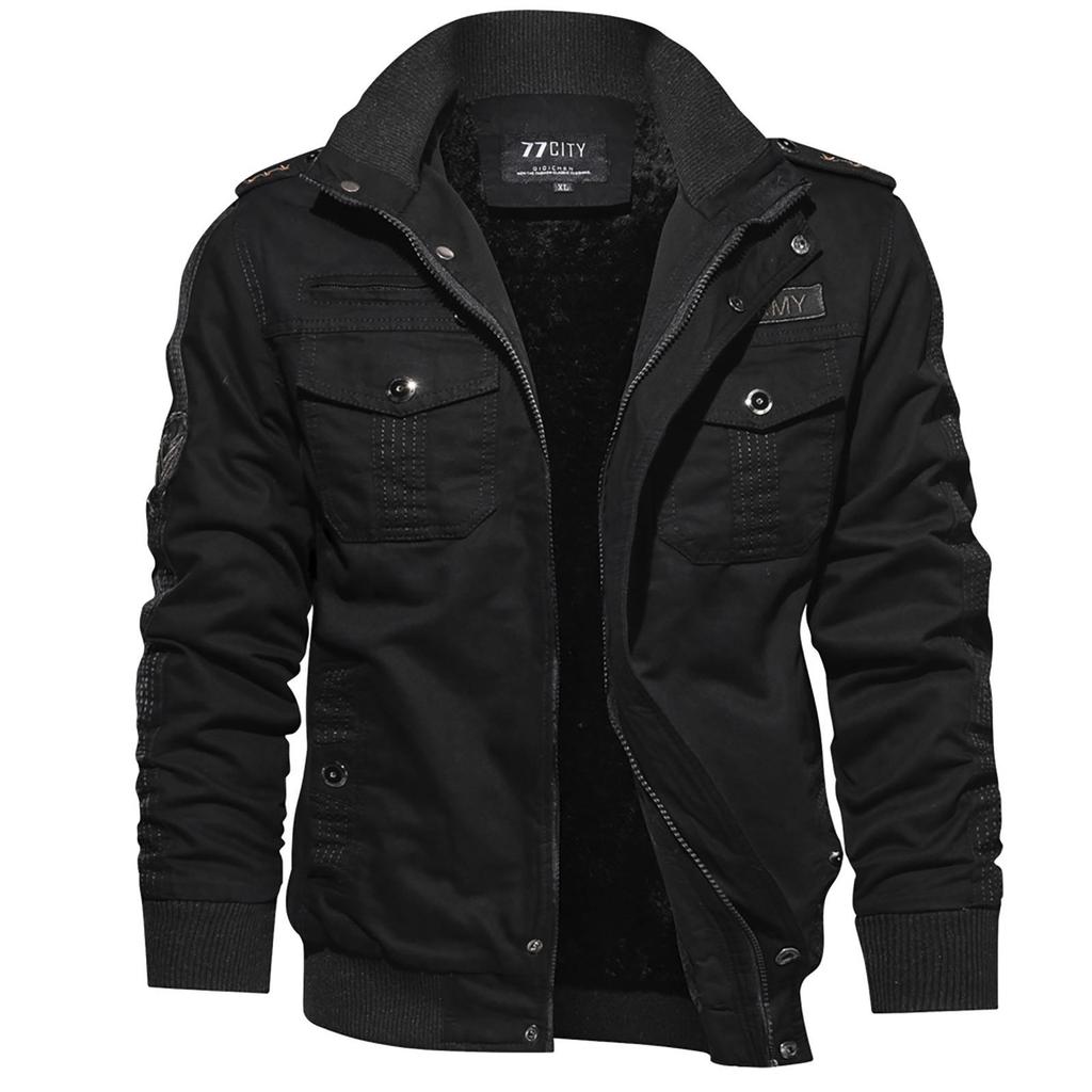 Men's  Winter Military Clothing Zipper Pocket Loose Breathable Coat