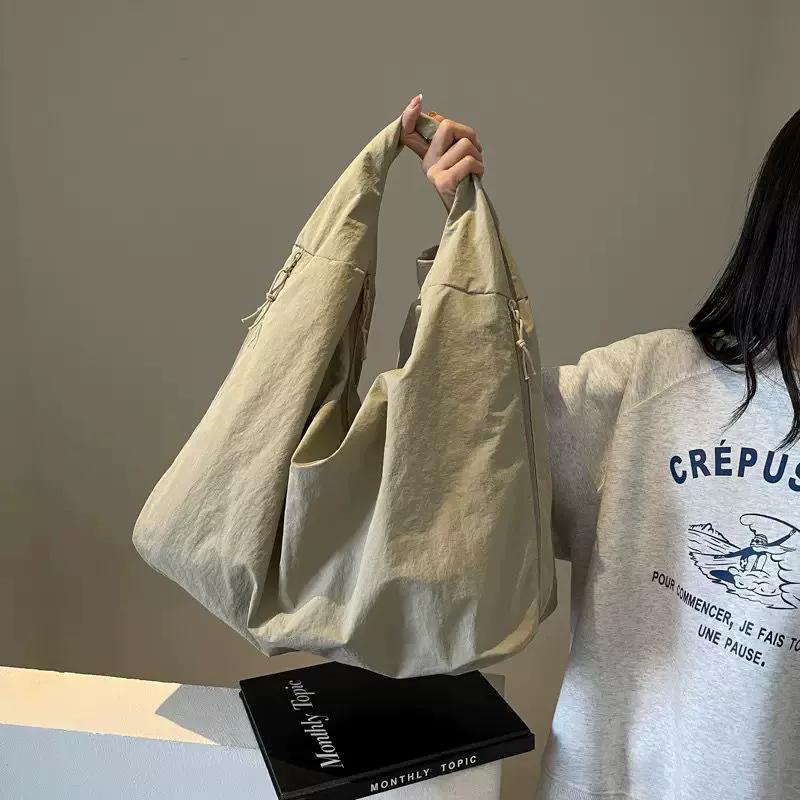 Women's Lightweight Slouchy Tote Bag, Casual Shoulder Bag with Multiple Pockets & Large Capacity, Perfect for Daily Commute, School and Travel
