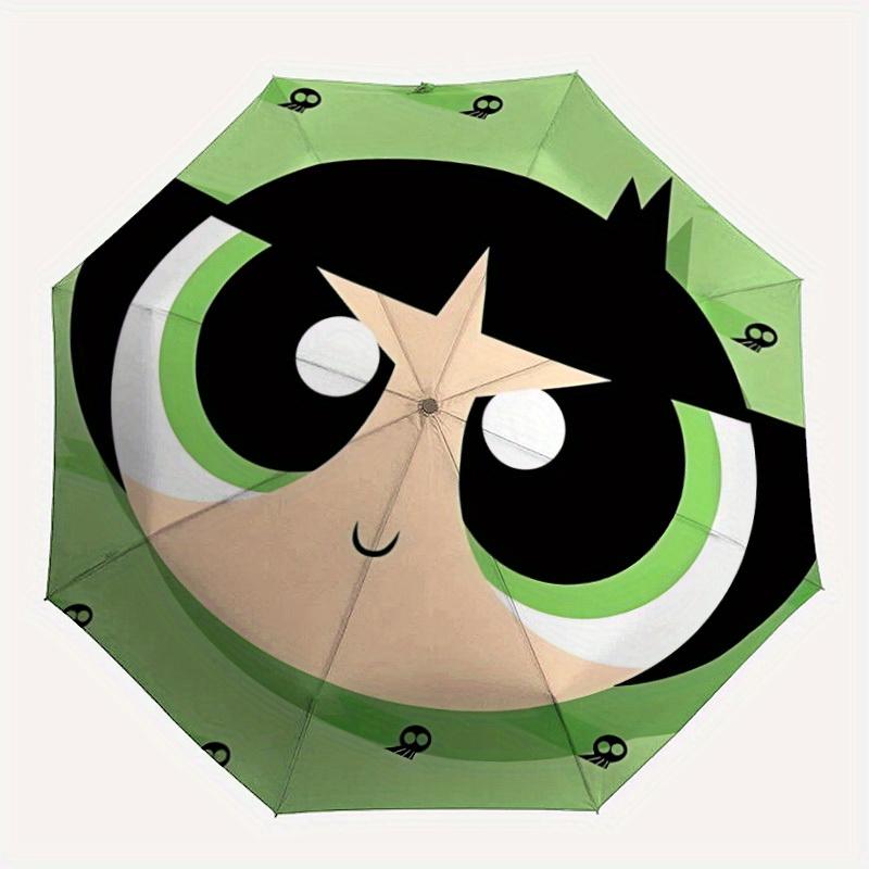 

1pc Powerpuff Girls Automatic Open/close Folding Portable Umbrella with 8-Rib Structure for Women/Men, All-Season Use a0901080