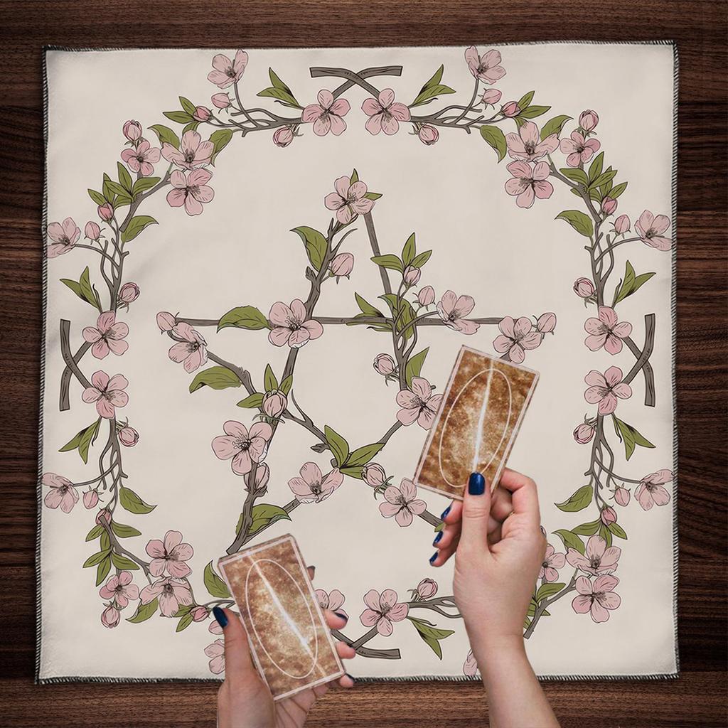 Tarots Card Tablecloth Altars Cloth Pentagrams Astrologys Tablecloth Divinations Card Mat Tapestry Wall Decors