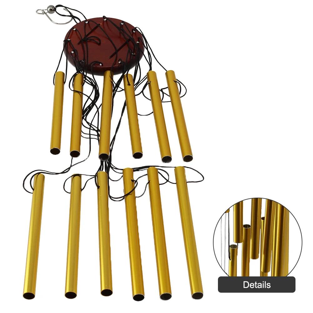 `12 Tubes Wind Chimes `Aluminum Tube Pine Wind `Chimes Bells Metal Pipe `Wind Chimes Bells Decor `Outdoor Yard Decoration