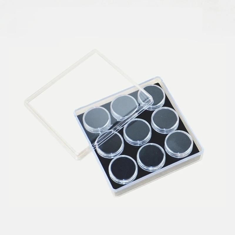 9 Slot Crystals Display Box with Sturdy Acrylic and Soft Interior Accessory for Jewelry and Gemstones Presentation