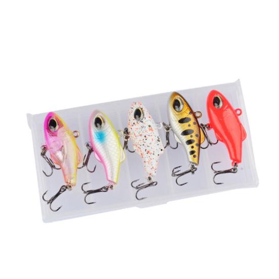 5Pcs Fishing Lures Hard Baits with Treble Hooks Realistic Looking Natural Swimming Posture Mini Size Portable Artificial Lures