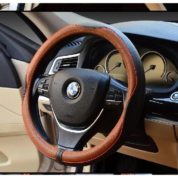Universal 38cm Car Steering Wheel Cover Leather Braid For Steering Wheel Cowhide Car Steering Wheel Wrap