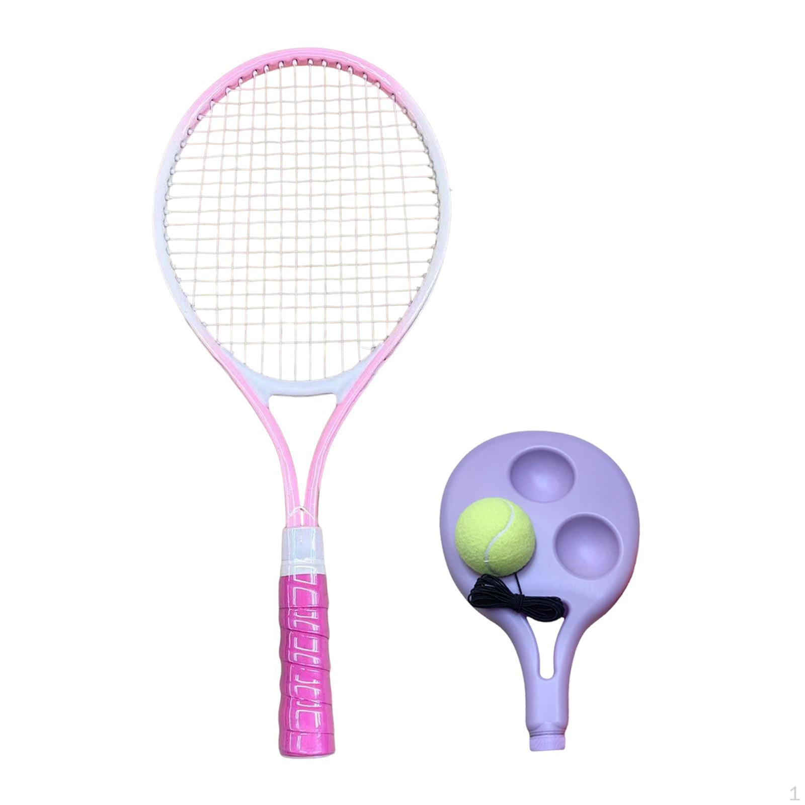 

Kids and Teens Tennis Training Equipment with Rebound Ball Racket for Garden Pink