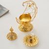 Middle East Handheld Crescent Metal Incense Burner Black/Gold Living Room Tabletop Aromatherapy Burner Arab Eid Ornament