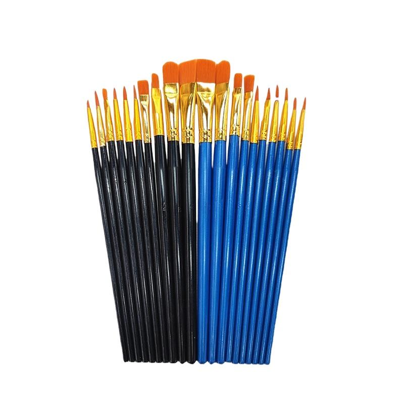 Professionelles Farbpinsel-Set 10 Stück Langlebige Synthetikhaare Runde und Flache Spitzen für Künstler Kinder und Anfänger Basteln