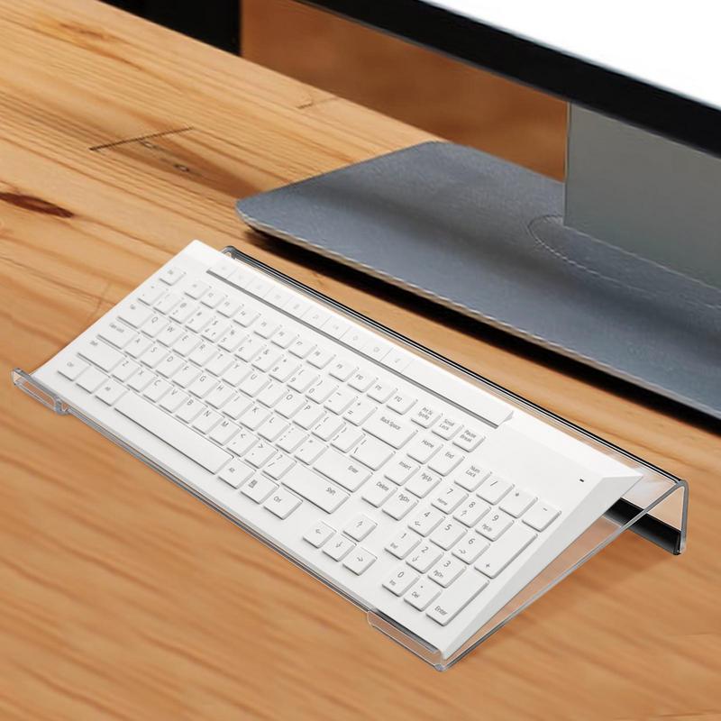 Suport înclinat pentru tastatură Suport transparent pentru afișaj Acrilic Suport pentru ridicarea tastaturii PC Suport pentru tastatură de computer pentru tastare ergonomică Suport de birou