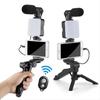 Vlogging Kit Equipment Phone Tripod with 2.4G Wireless Lavalier Microphone for iPhone Android Smartphone Tablet SLR Camera
