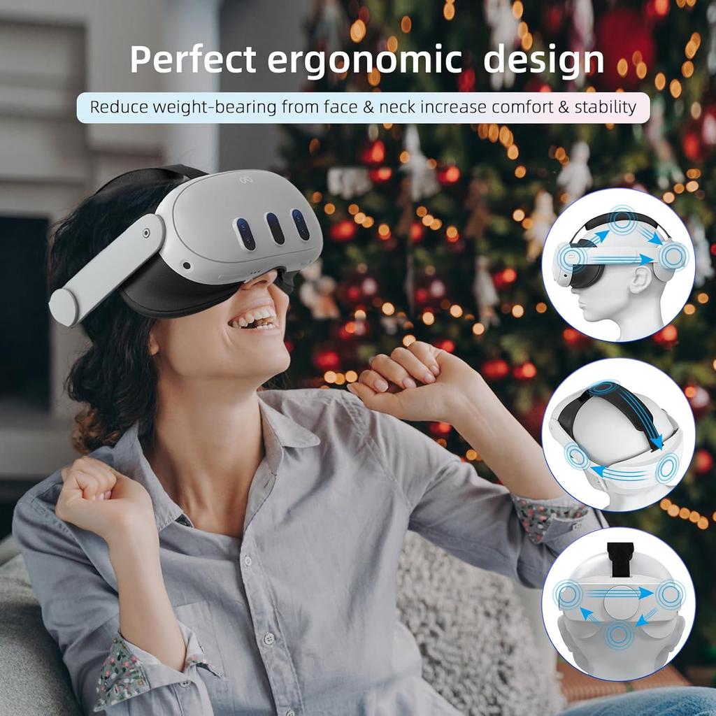 Head Strap Compatible with Oculus Quest 3,Meta Quest 3 Accessories Adjustable Elite Strap Replacement for Enhanced Comfort Support and Gaming