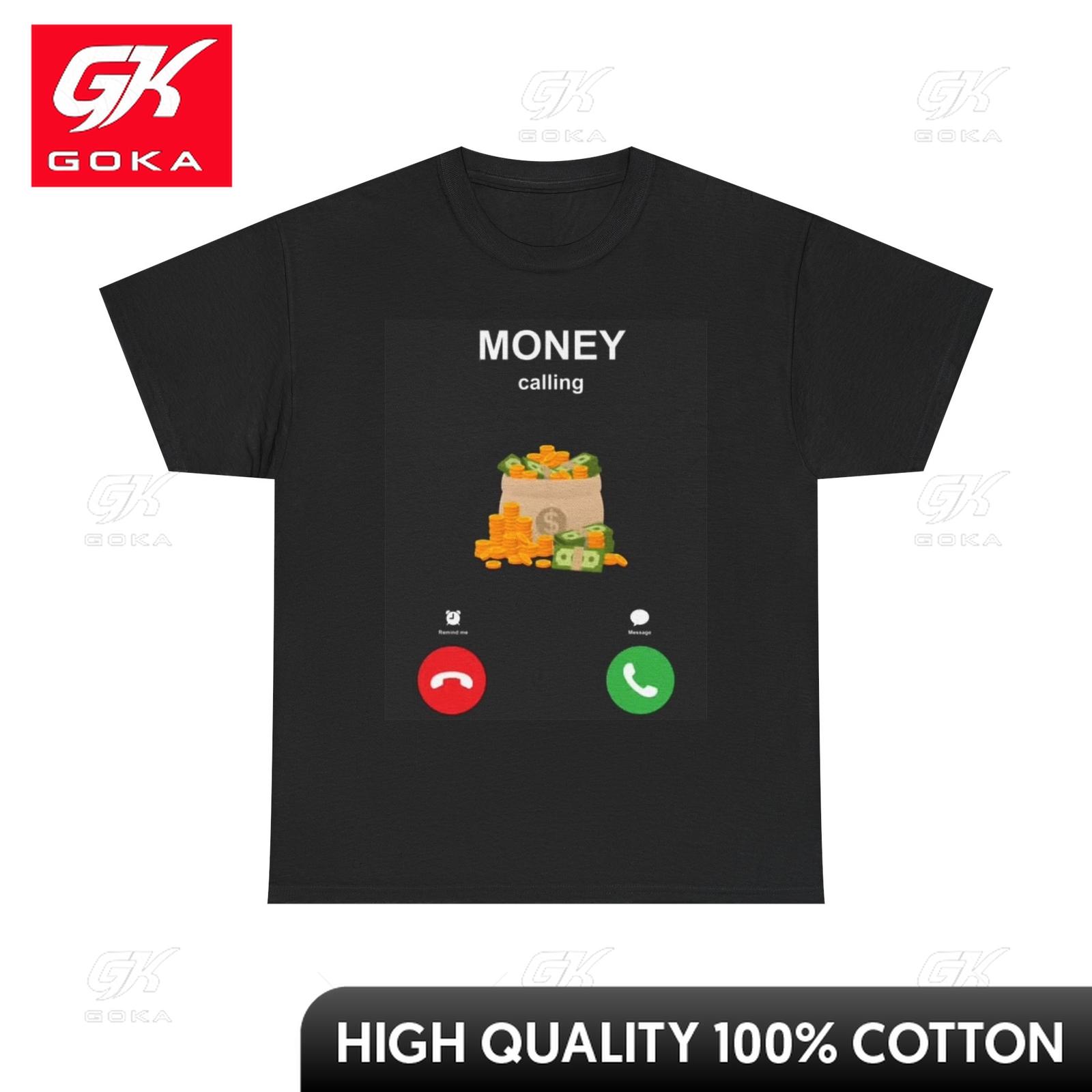 

Money Is Calling Graphic T Shirt Motivation Unisex Heavy Cotton Creative Lightweight Whimsical Printed Tee Inspired Tee Shirt S