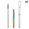 1/3Pcs Reusable Telescopic Straw 304 Stainless Steel Metal Straw With Cleaning Brush Portable Drinking Straw Set For Travel