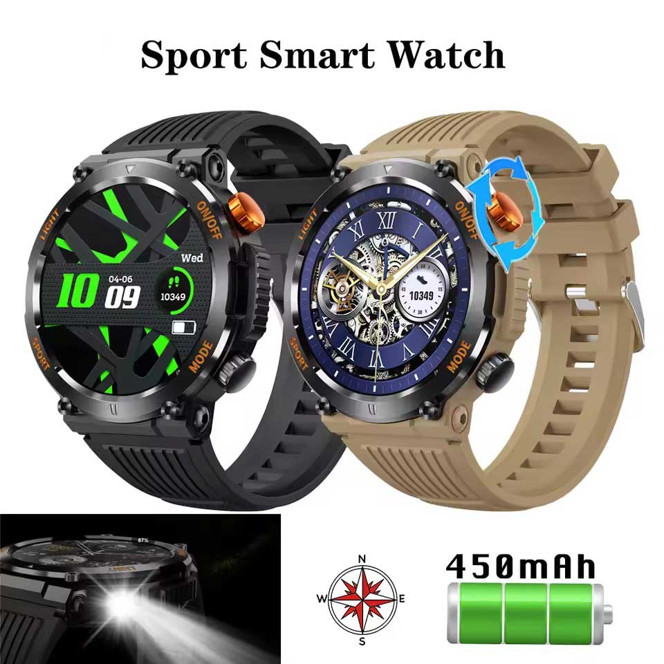 LUCKY START New Smart Watch Heart Rate Monitoring Bluetooth Call Voice Assistant GPS Sports Trajectory Waterproof Fitness SmartWatch