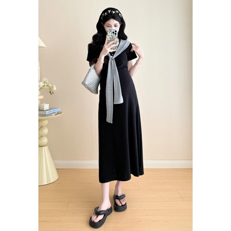 2026 Korean Style Summer Maternity Knit Shawl Dress Set 2XL