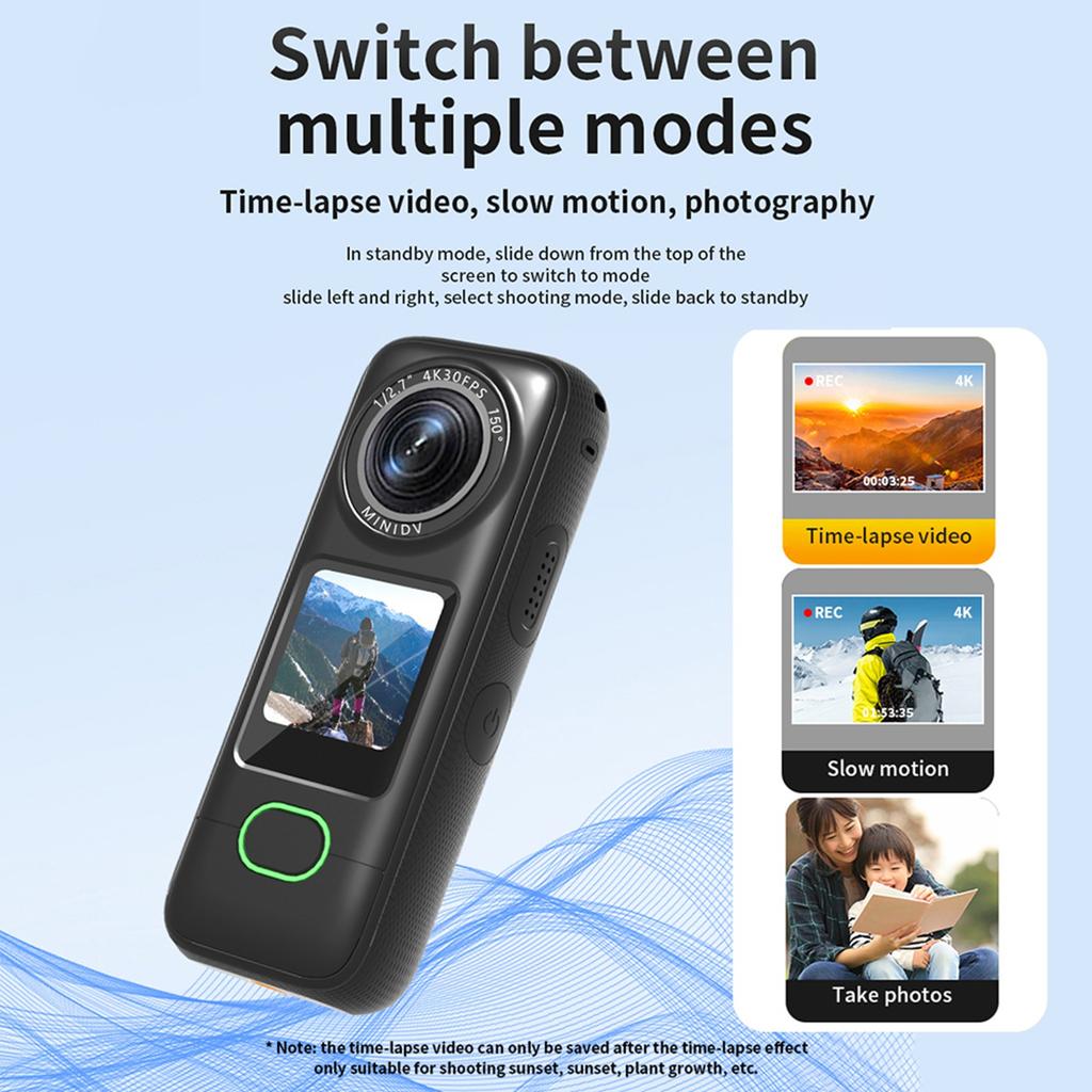 4K Action Camera Sports Camera with WiFi 150 Wide Angle Lens 1.4 Inch   IPX6 Waterproo Support Smartphone APP Control, Record 4K High Reso