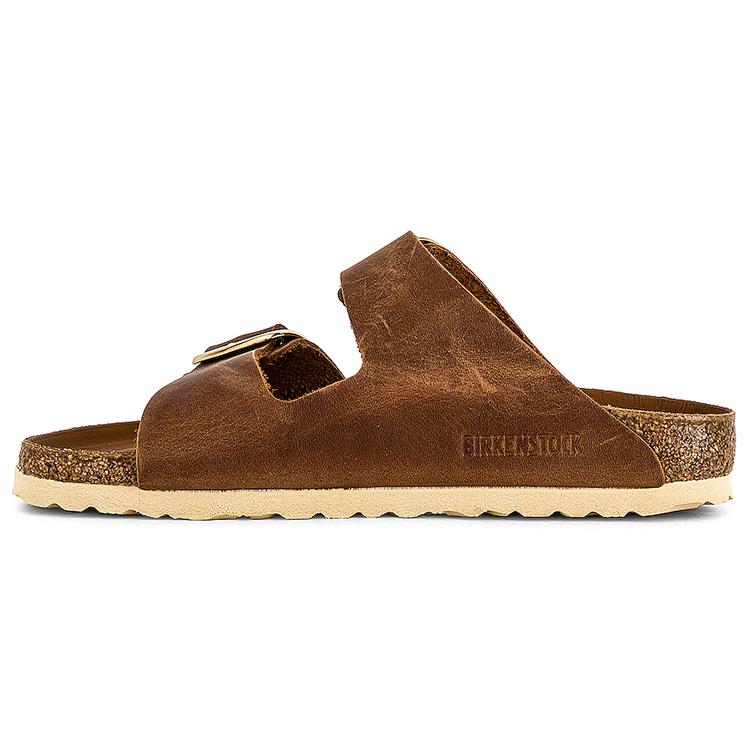 Birkenstock Wmns Arizona Big Buckle Oiled Leather Narrow  Cognac  Women s 1011073 38