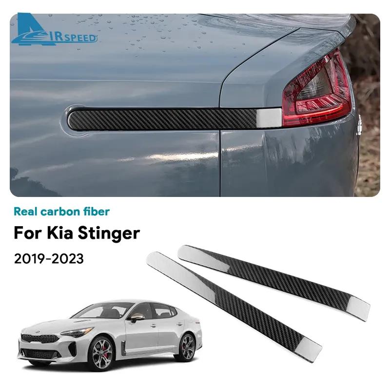 Real Hard Carbon Fiber Sticker For Kia Stinger      LHD RHD Car Rear Brake Light Strip Trim Accessories