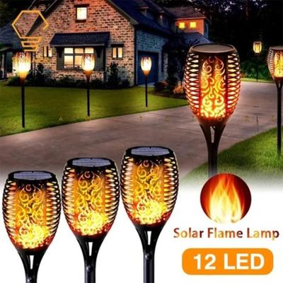 Solární LED světlo Simulace plamene Lampy Venkovní solární krajinné světlo 12/96LED světlo na trávník Vodotěsné zahradní dekorativní světlo
