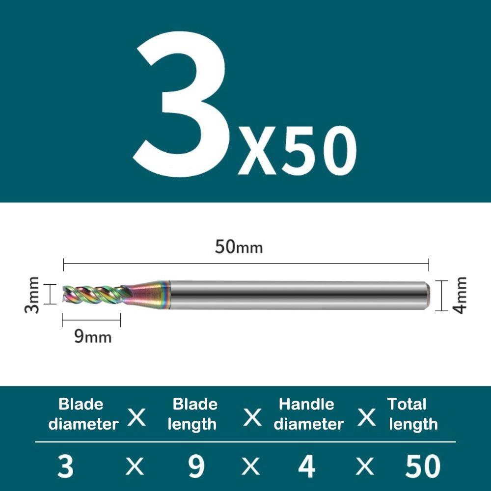 HRC65 Metal Milling U-groove CNC Carving Bit Special CNC 3 Flute End Mill